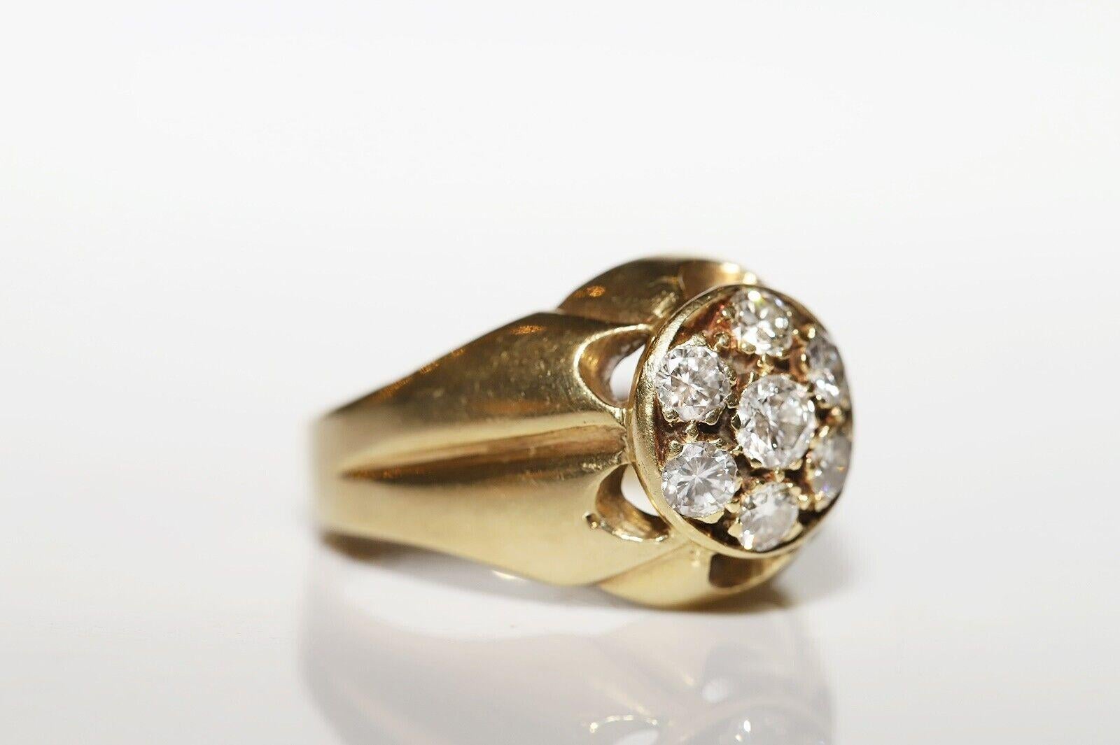 Vintage CIRCA 1970er Jahre 14k Gold natürlichen Diamanten verziert hübschen Ring (Retro) im Angebot