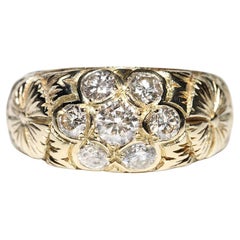 Anillo Vintage Circa 1970s Oro 14k Decorado con Diamantes Naturales Pretty Strong
