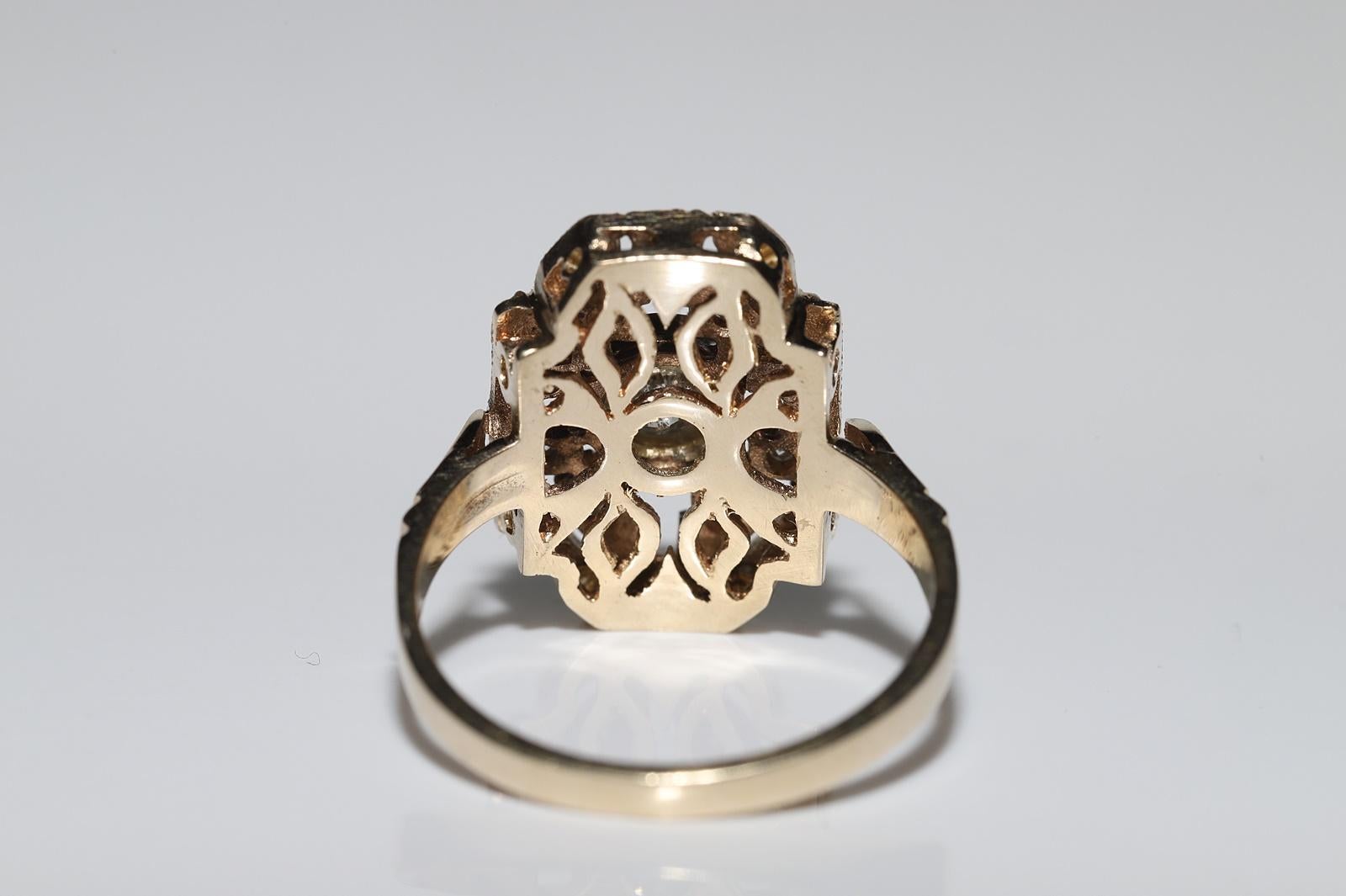 Women's Vintage Circa 1970s 14k Gold Natural Diamond Decorated Ring For Sale
