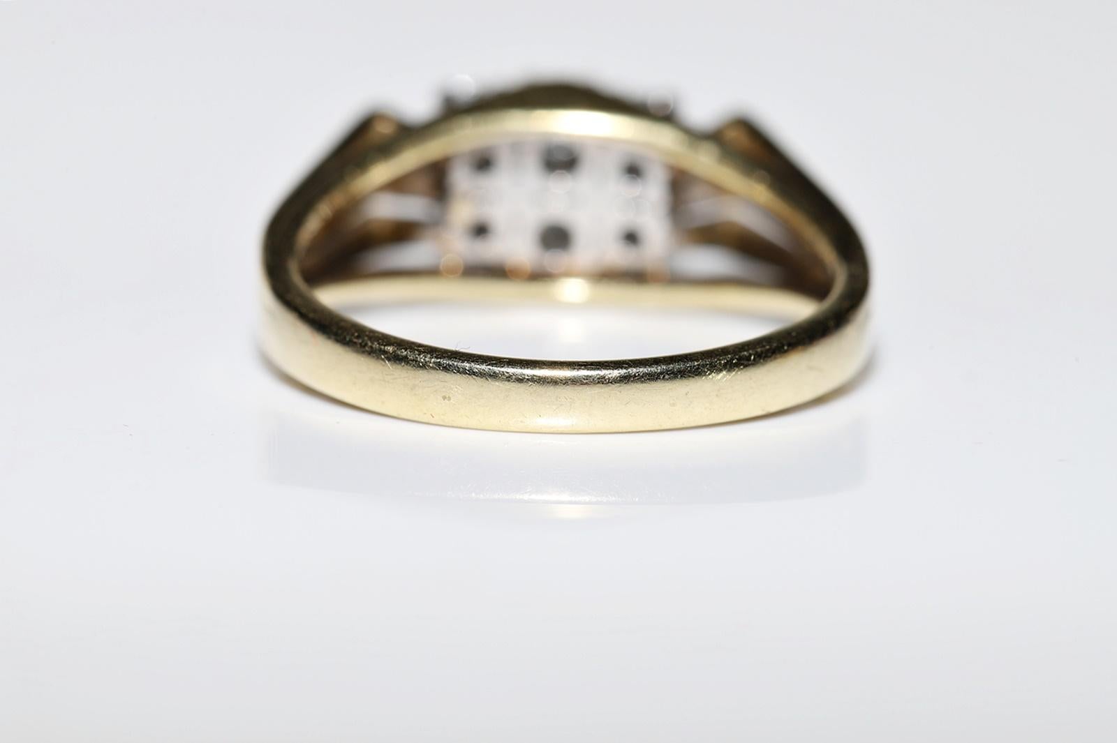 Vintage Circa 1970s 14k Gold Natural Diamond Decorated Ring  For Sale 2