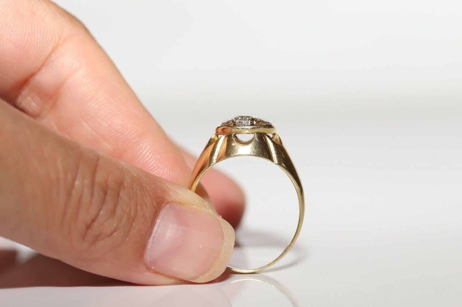 Vintage CIRCA 1970er Jahre 14k Gold natürlichen Diamanten verziert starken Ring im Angebot 5