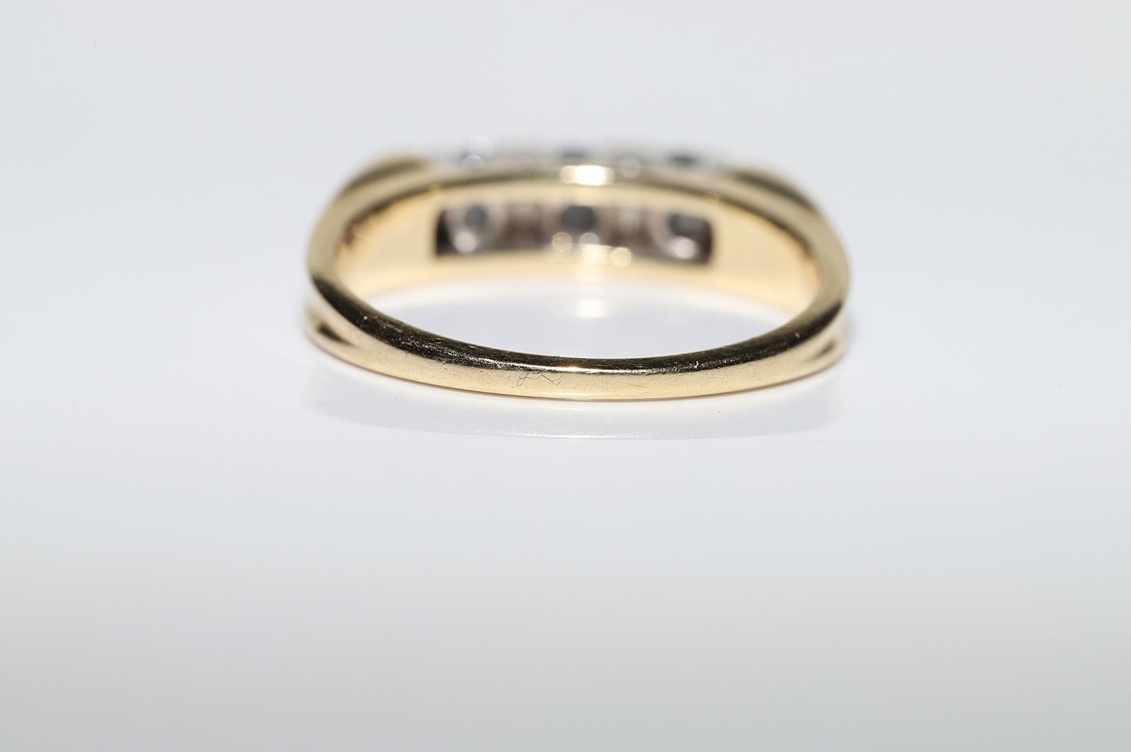 Vintage Circa 1970s 14k Gold Natural Diamond Decorateda Ring  For Sale 7