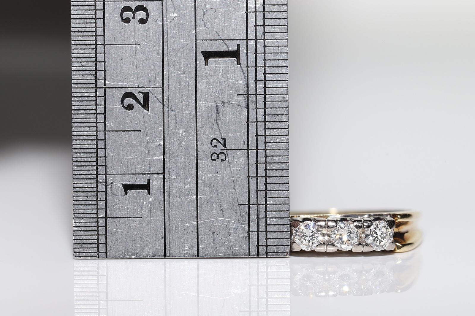 Vintage Circa 1970er Jahre 14k Gold Natürlicher Diamant Decorateda Ring  im Angebot 8