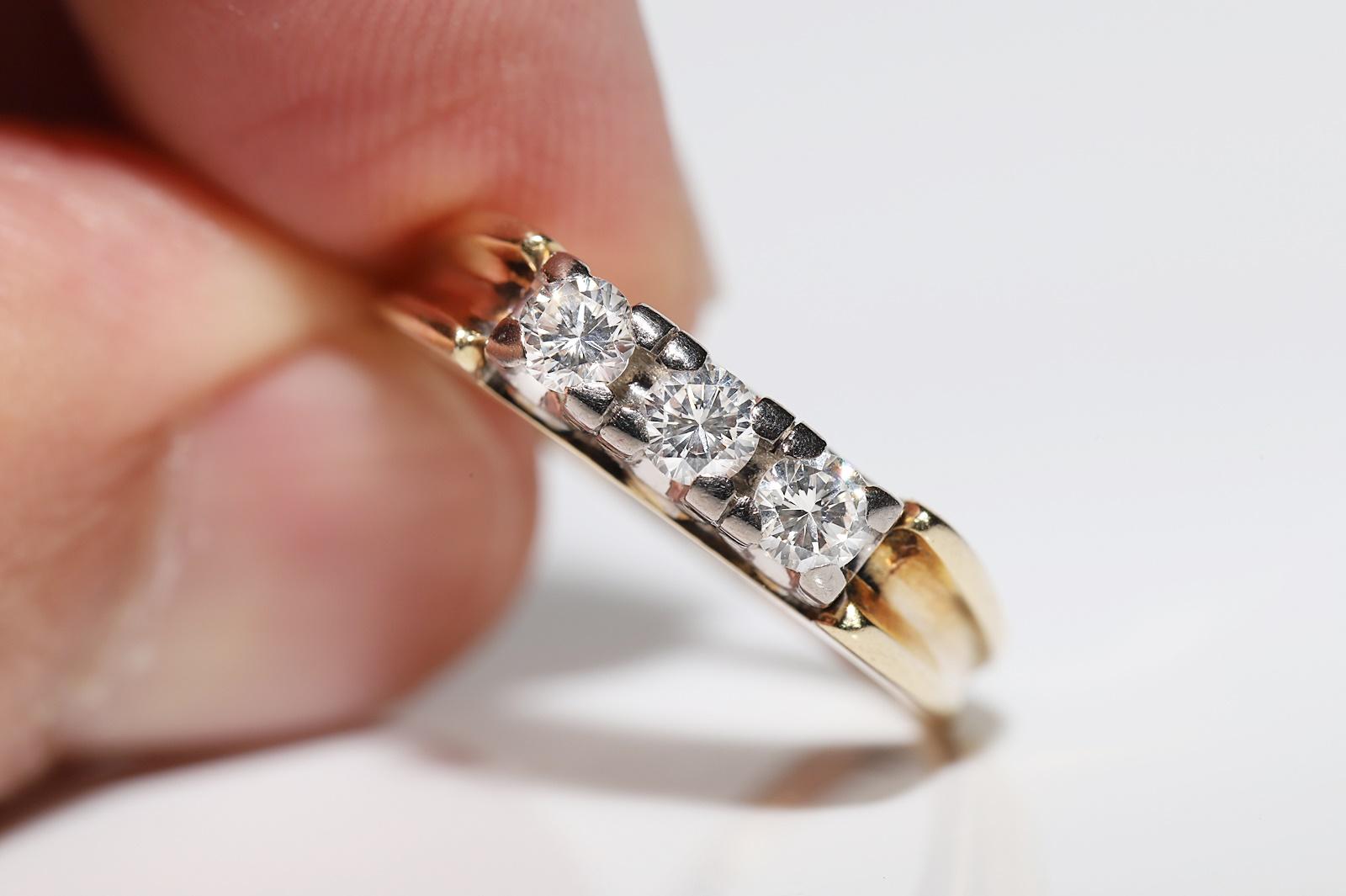 Vintage Circa 1970er Jahre 14k Gold Natürlicher Diamant Decorateda Ring  im Angebot 10