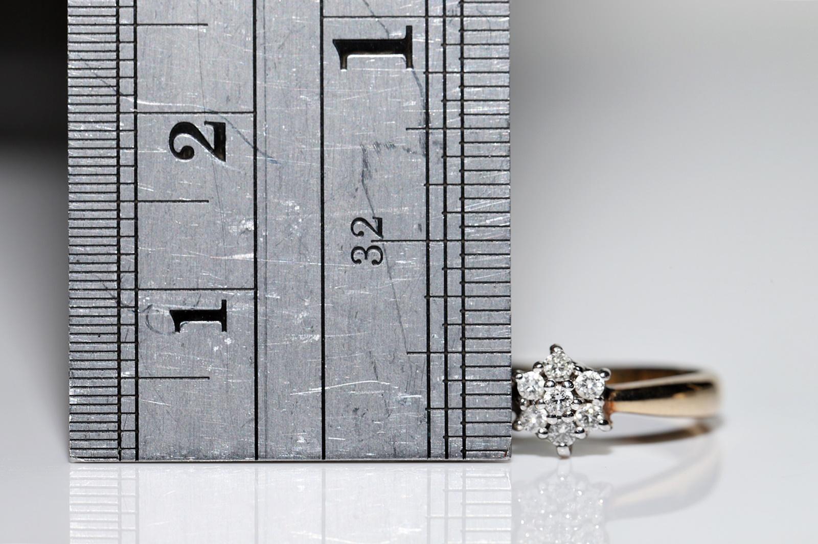 Vintage Circa 1970er Jahre 14k Gold natürlicher Diamantring im Zustand „Gut“ im Angebot in Fatih/İstanbul, 34