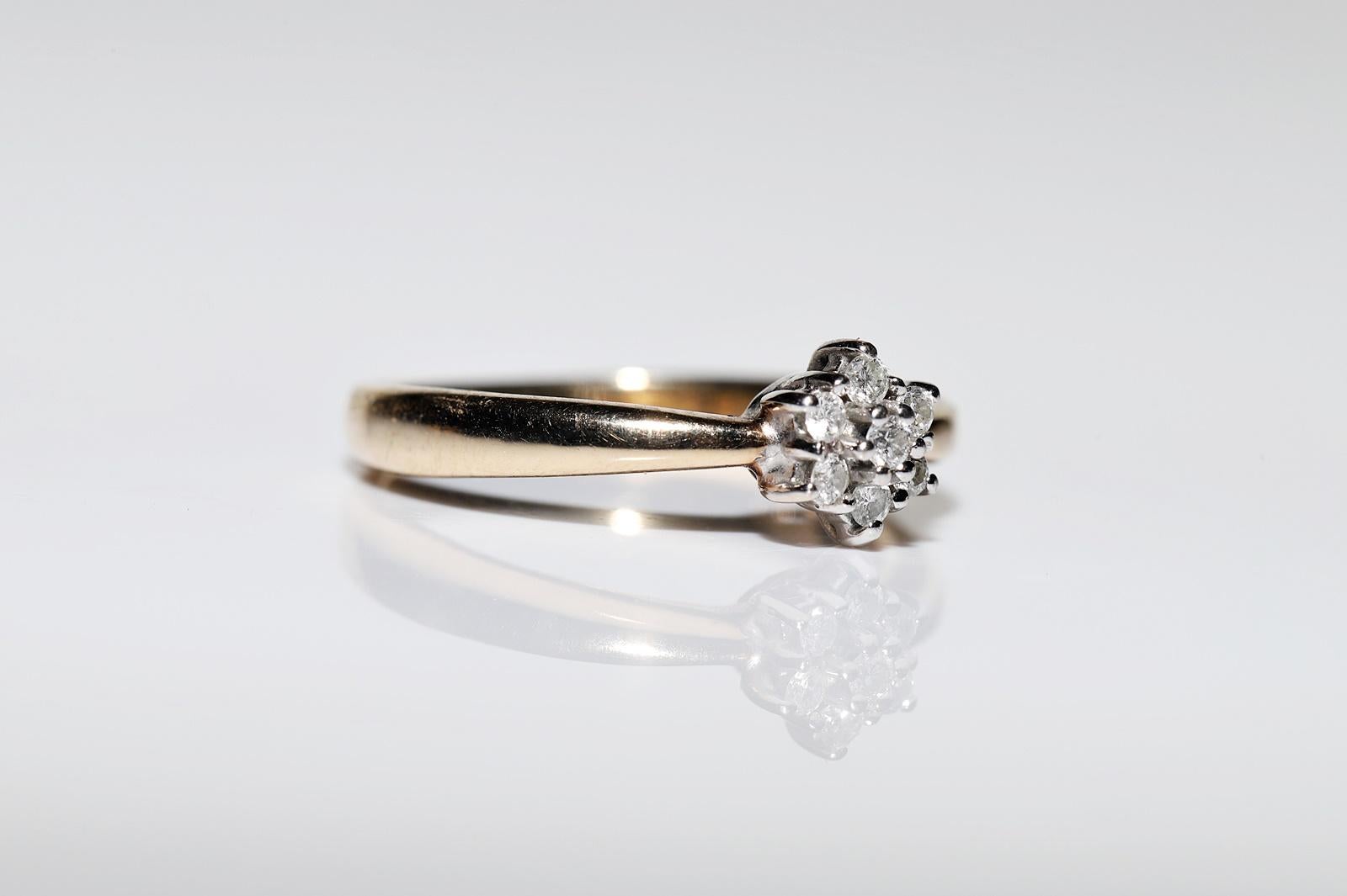 Vintage Circa 1970er Jahre 14k Gold natürlicher Diamantring Damen im Angebot