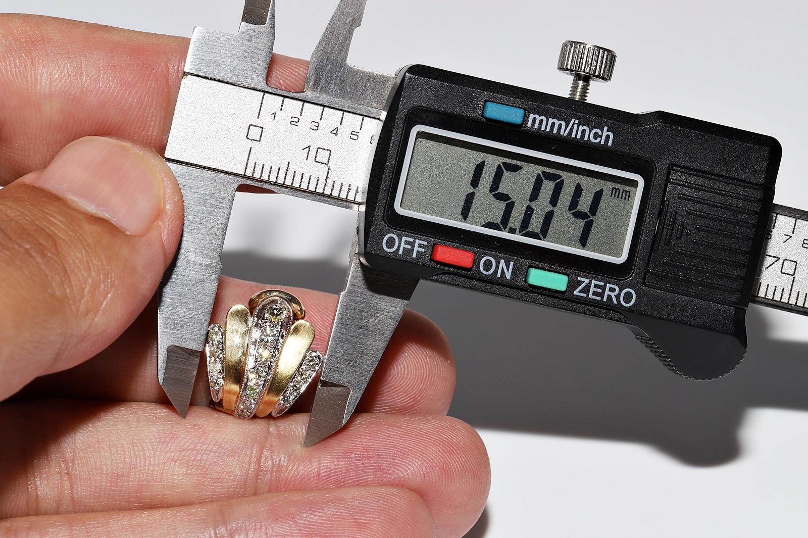 Ohrring aus 14 Karat Gold mit natürlichen Diamanten im Muschelstil, Vintage, ca. 1970er Jahre im Angebot 10