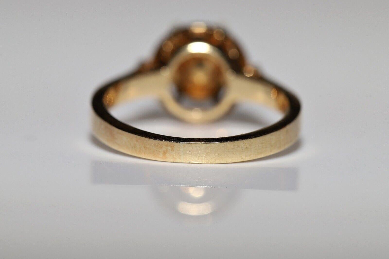 Vintage Solitär-Ring, Vintage, ca. 1970er Jahre, 14k Gold, natürlicher Diamant im Rosenschliff Damen im Angebot
