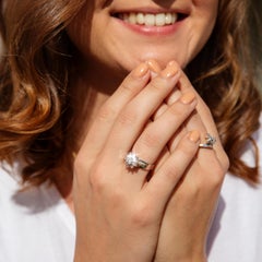 Vintage Circa 1970s 18 Carat White Gold Diamond Halo Cluster Engagement Ring