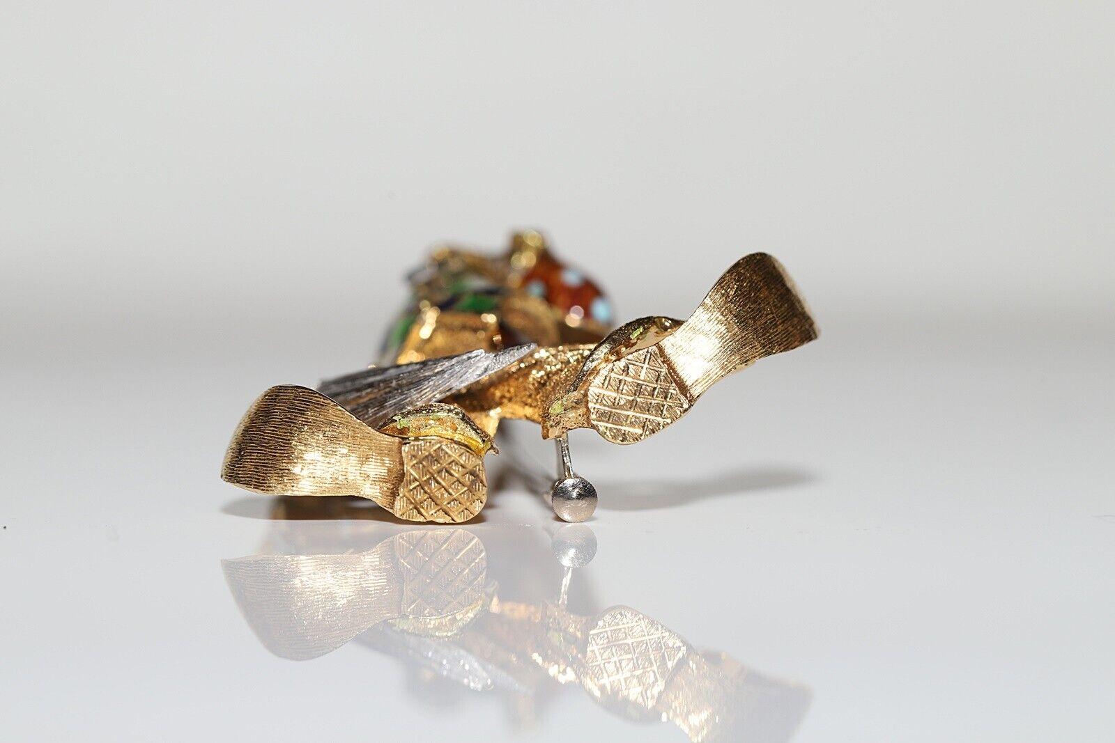 Vintage Circa 1970s  18k Gold Clown Enamel Amazing Brooch For Sale 10