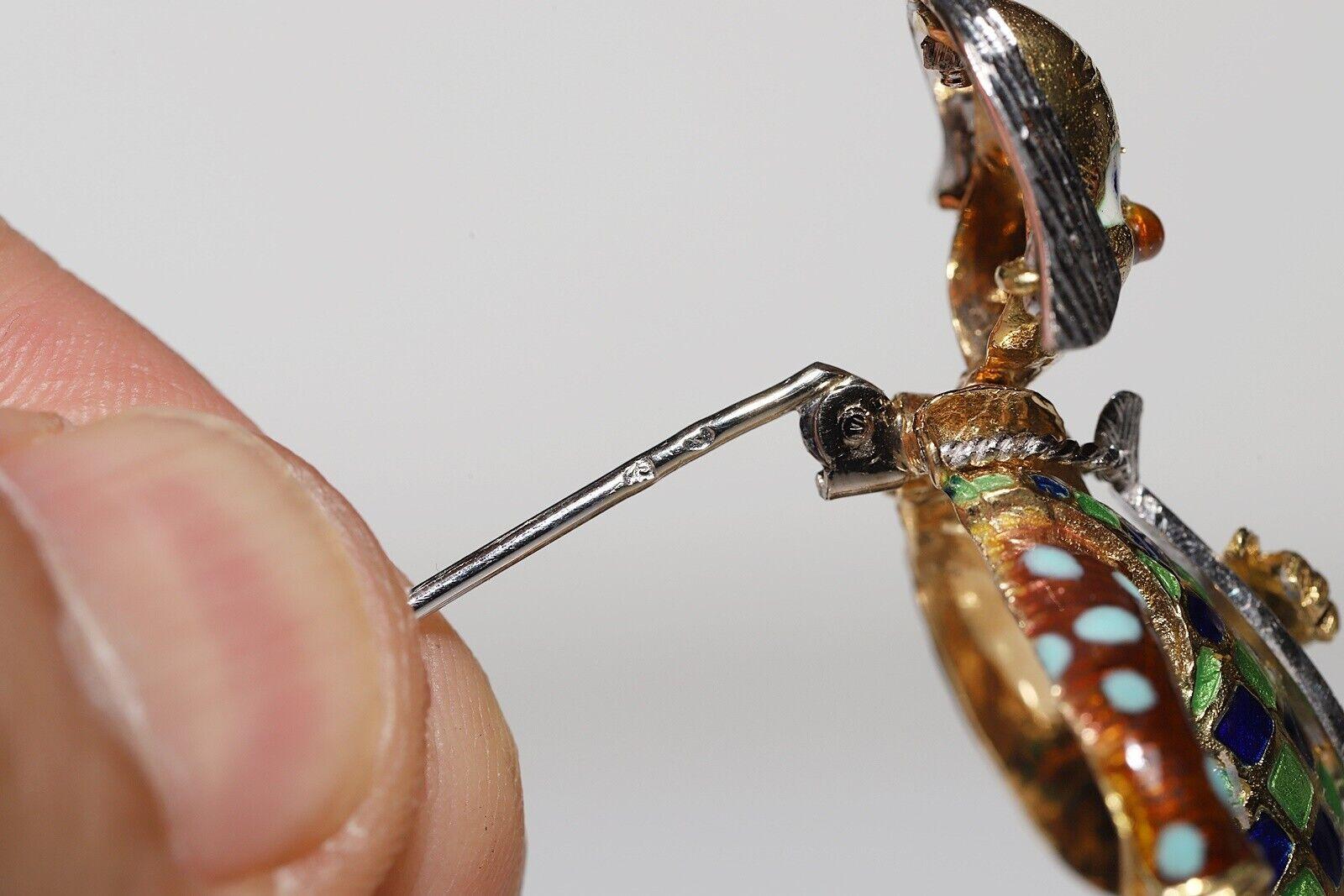 Circa 1970er Jahre  18 Karat Gold Clown Emaille Außergewöhnliche Brosche im Angebot 3