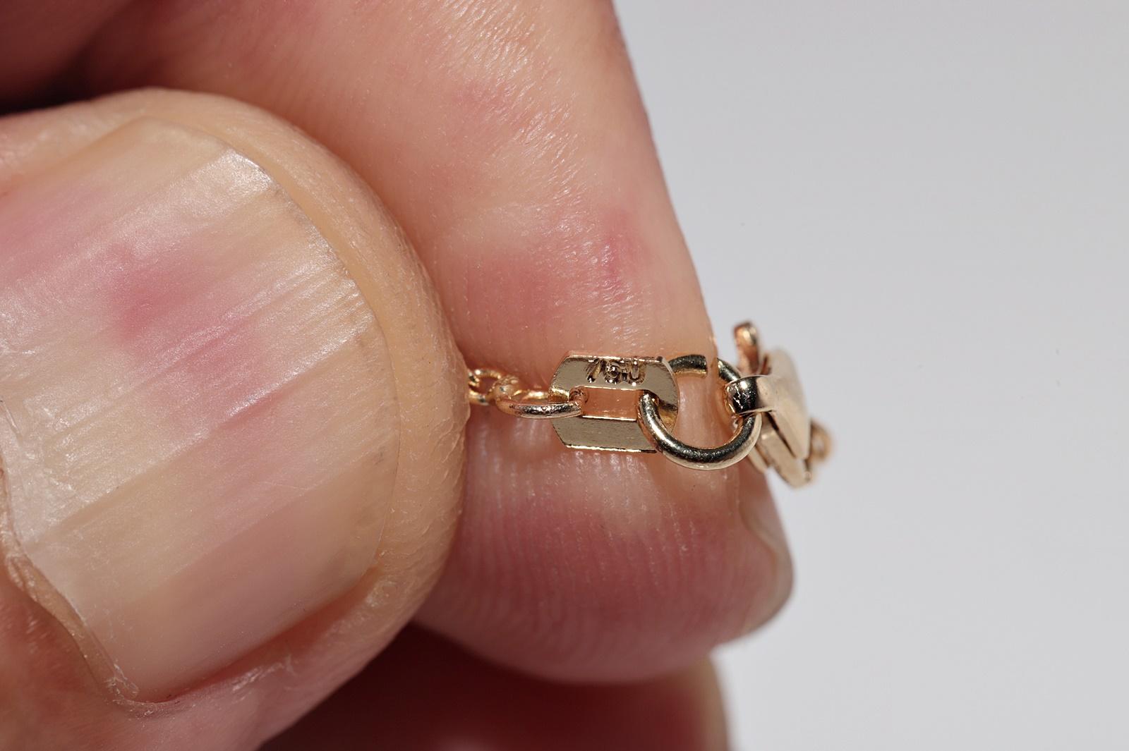 Collana in oro 18k con diamanti naturali e smeraldi ovali, vintage, circa anni '70 in vendita 7