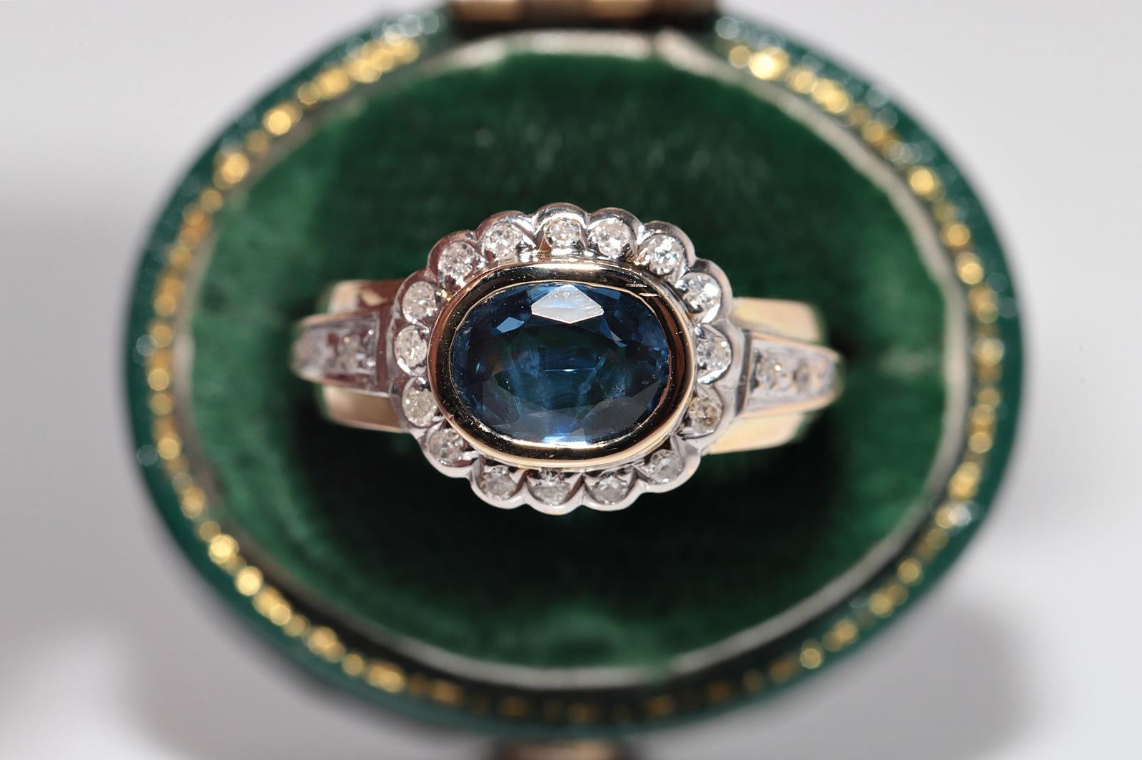 In sehr gutem Zustand.
Das Gesamtgewicht beträgt 5.5 Gramm.
Insgesamt ist Diamant 0,25 ct.
Der Diamant hat die Farbe H und die Reinheit s1-s2-s3-Pique1.
Insgesamt ist Saphir 1.50 ct.
Ringgröße ist US 5
Wir können jede Größe herstellen.
Die Schachtel