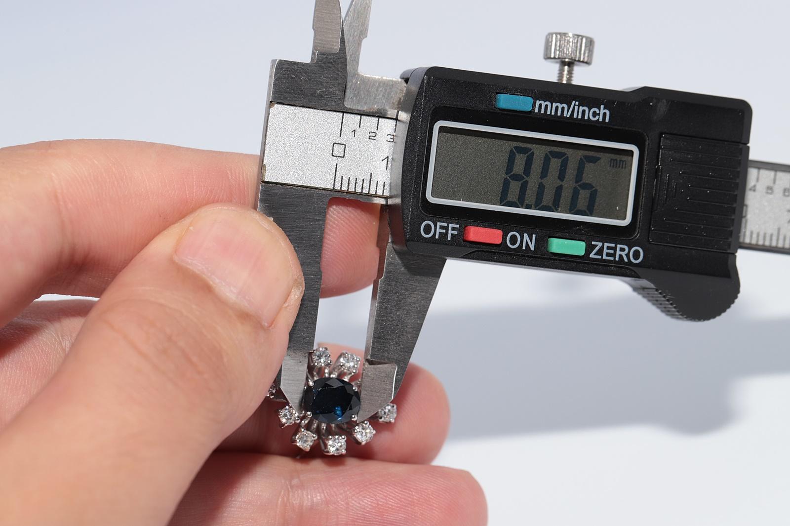 Navette-Ring aus 18 Karat Gold mit natürlichem Diamant und Saphir, Vintage, ca. 1970er Jahre im Angebot 6