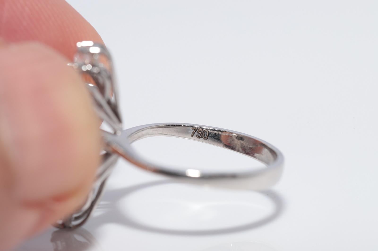 Navette-Ring aus 18 Karat Gold mit natürlichem Diamant und Saphir, Vintage, ca. 1970er Jahre im Angebot 2