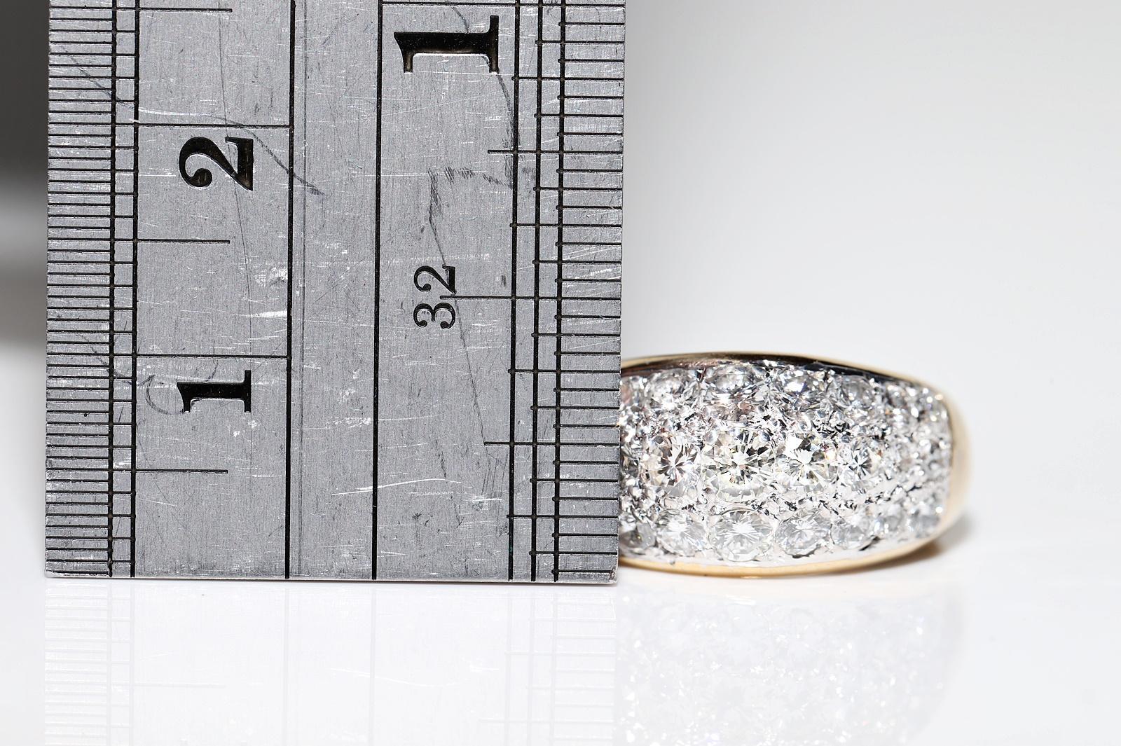 Vintage Circa 1970er Jahre 18k Gold Natürlicher Diamant Dekorierter Ring mit natürlichem Diamant  im Zustand „Gut“ im Angebot in Fatih/İstanbul, 34