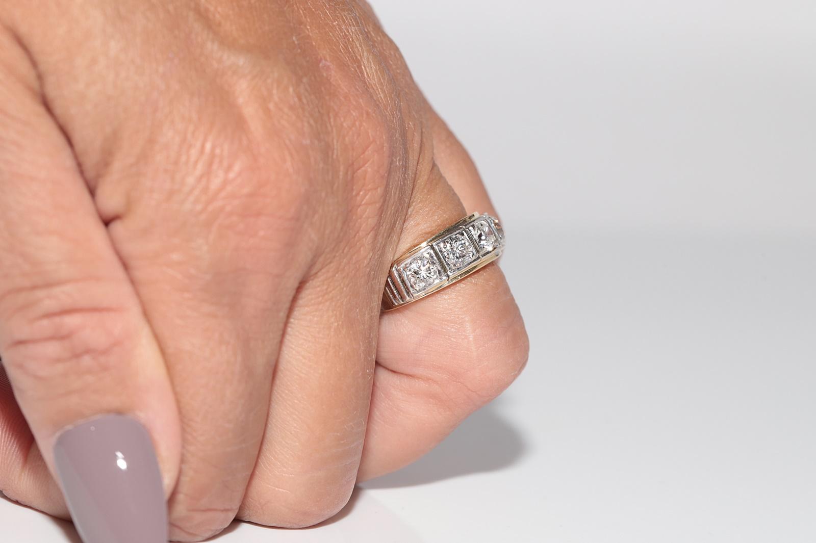 Anello a fascia decorato con diamanti naturali in oro 18k, CIRCA ANNI 70 In condizioni buone in vendita a Fatih/İstanbul, 34