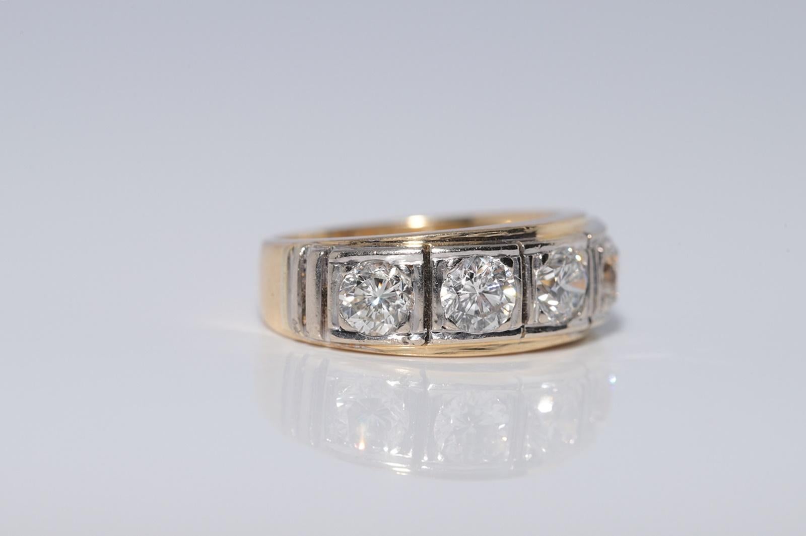 Anello a fascia decorato con diamanti naturali in oro 18k, CIRCA ANNI 70 in vendita 3