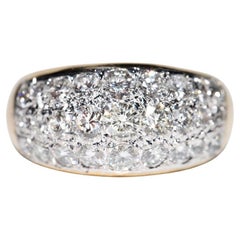 Vintage Circa 1970s 18k Gold Natural Diamond Decorated Band Ring