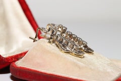 Orecchino a goccia decorato con diamanti naturali in oro 18k, vintage, CIRCA gli anni '70