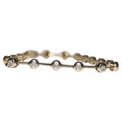 Bracciale d'oro naturale decorato con diamanti naturali, vintage, CIRCA ANNI 70