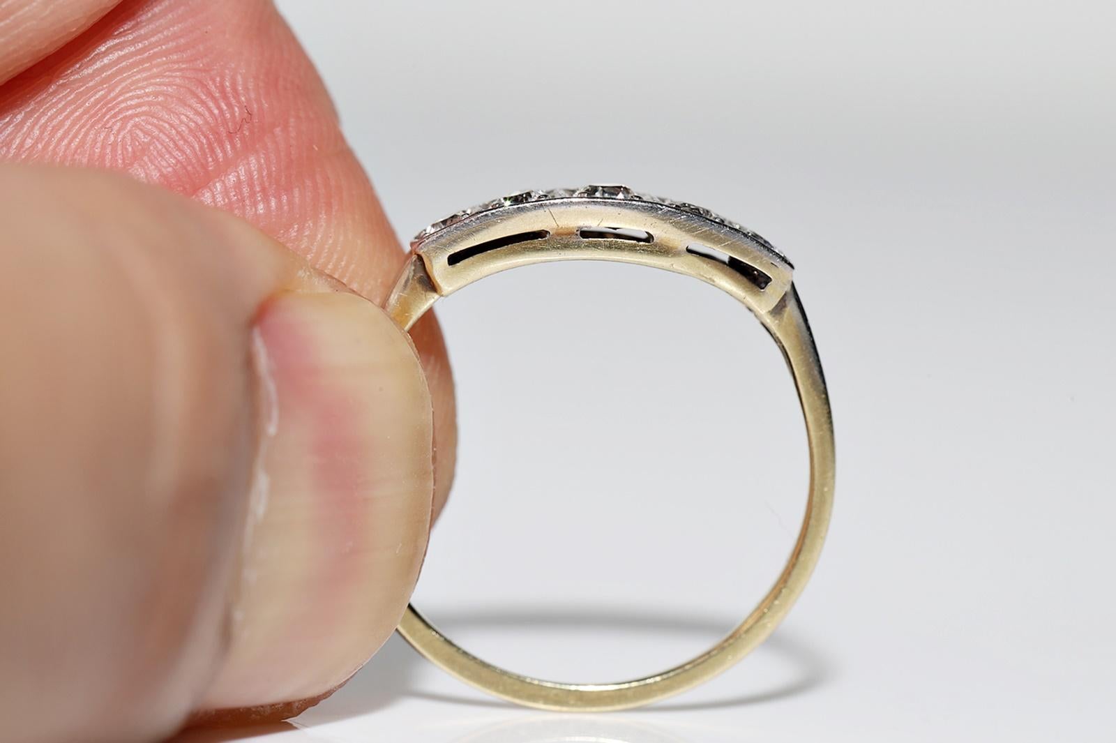 Vintage Circa 1970er Jahre 18k Gold Natürlicher Diamant Dekorierter Vintage-Ring  im Angebot 6