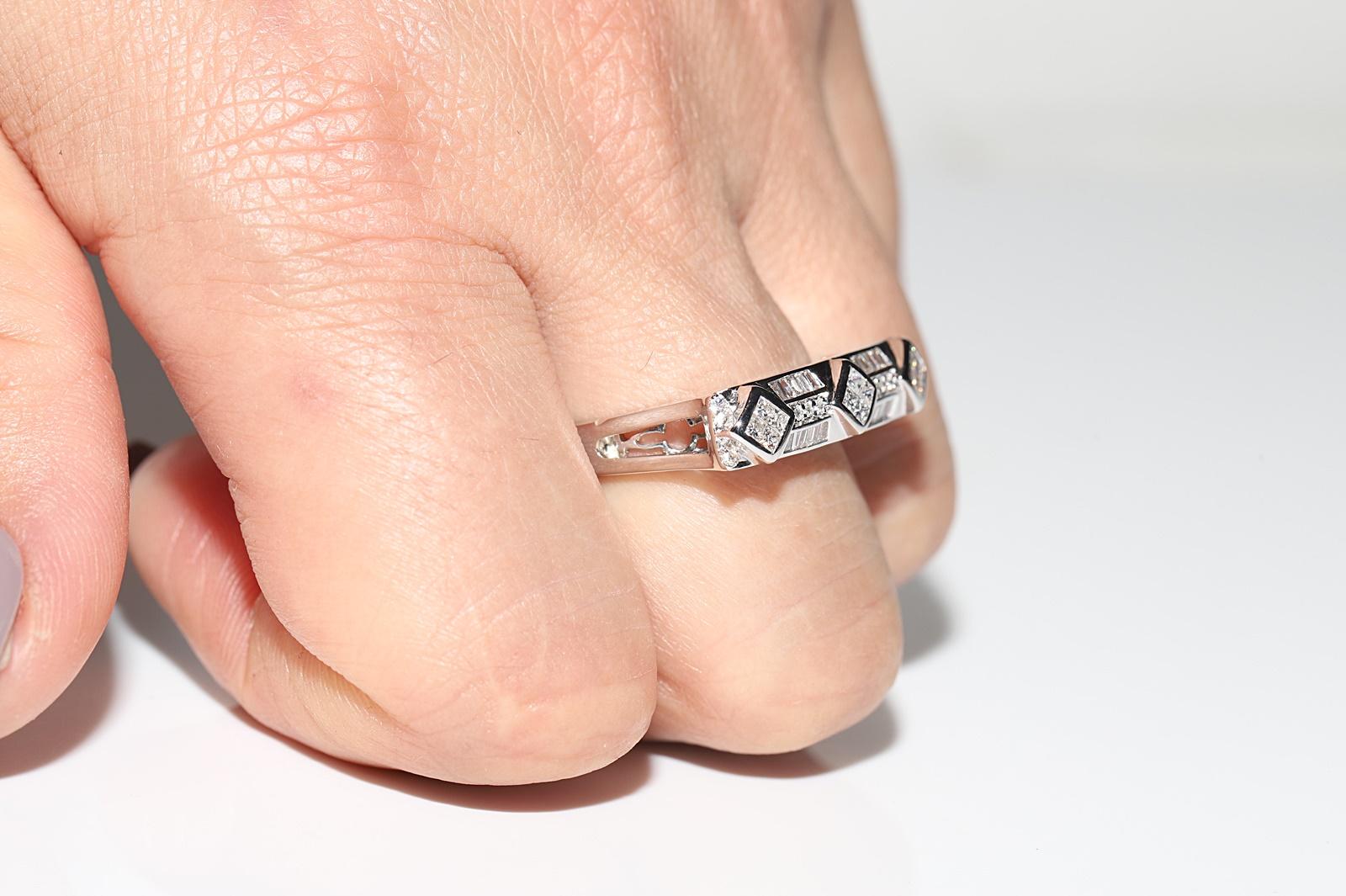 Vintage Circa 1970s 18k Gold Natural Diamond Decorated Ring For Sale 9