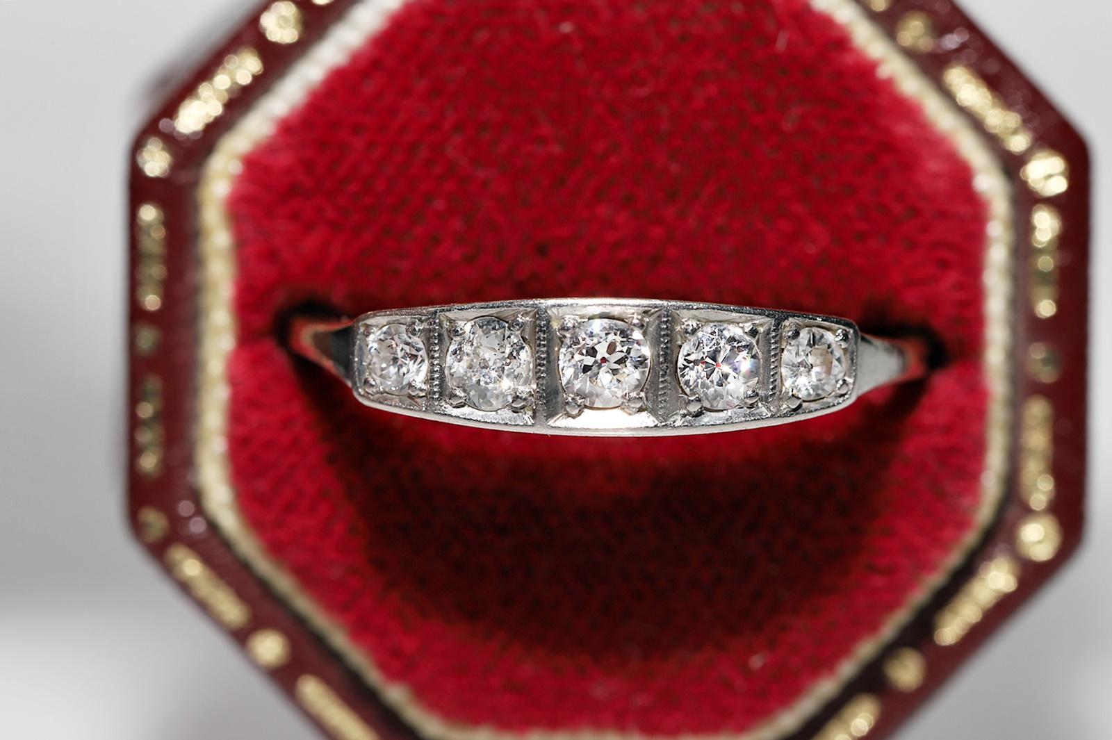 Vintage Circa 1970er Jahre 18k Gold Natürlicher Diamant Dekorierter Vintage-Ring  im Zustand „Gut“ im Angebot in Fatih/İstanbul, 34