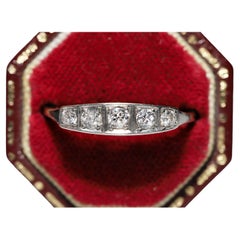 Anillo Vintage Circa 1970s Oro 18k Decorado con Diamantes Naturales