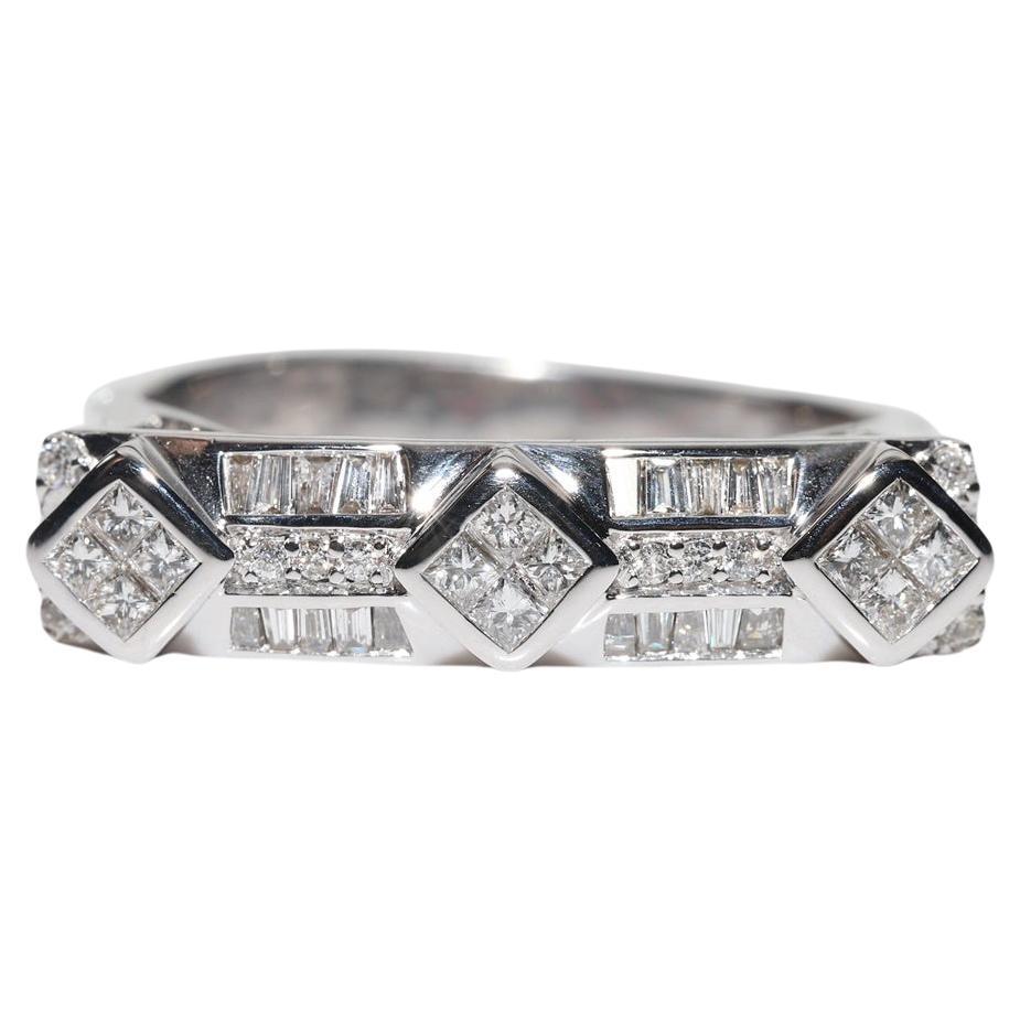 Vintage Circa 1970s 18k Gold Natural Diamond Decorated Ring For Sale