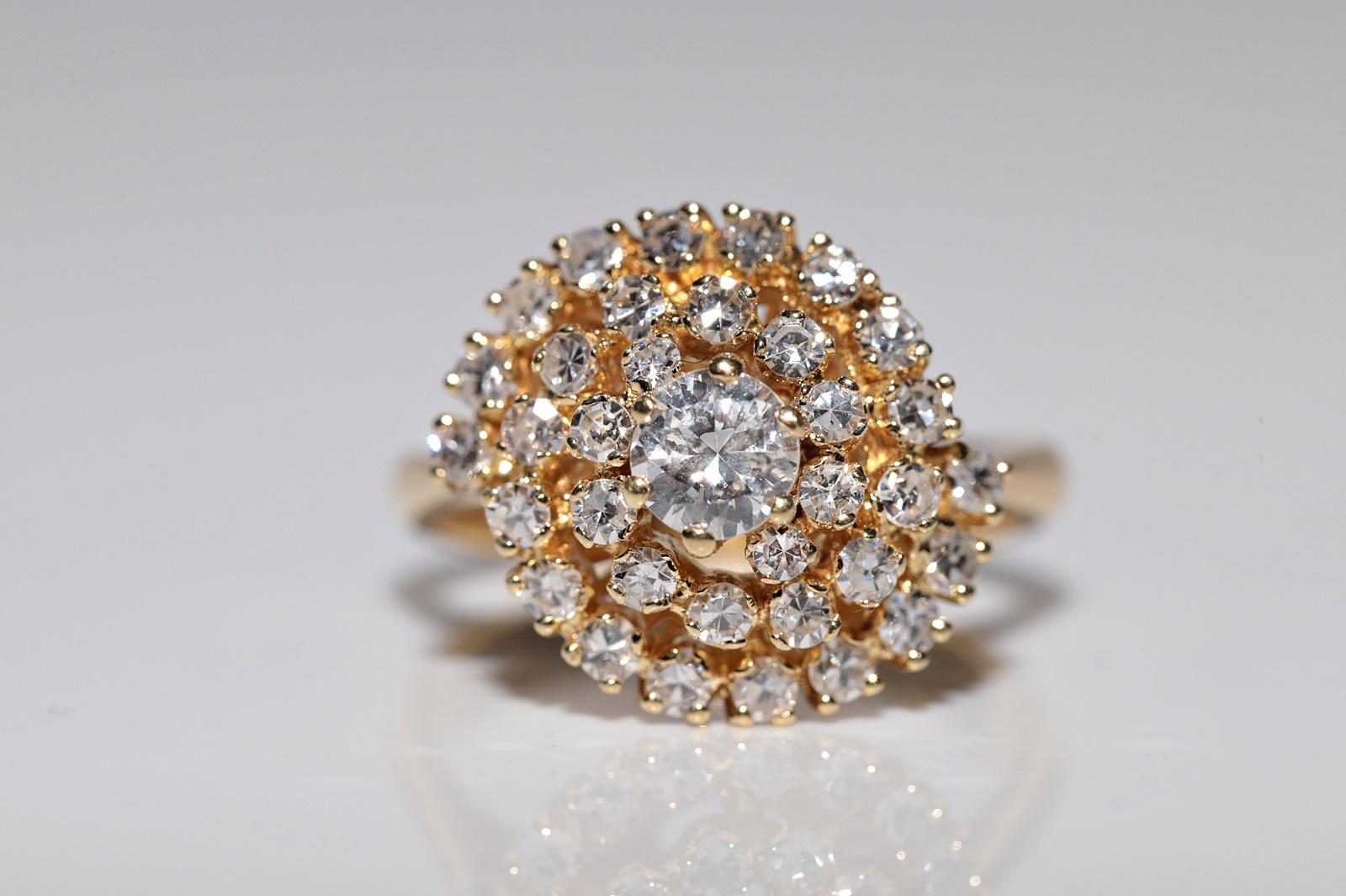 Brilliant Cut Vintage Circa 1970s 18k Gold Natural Diamond Decorated Snail Style Ring For Sale