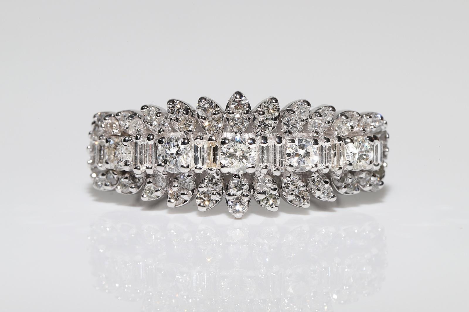 Anello forte in oro 18k con diamanti naturali decorati, CIRCA ANNI 70 in vendita 4