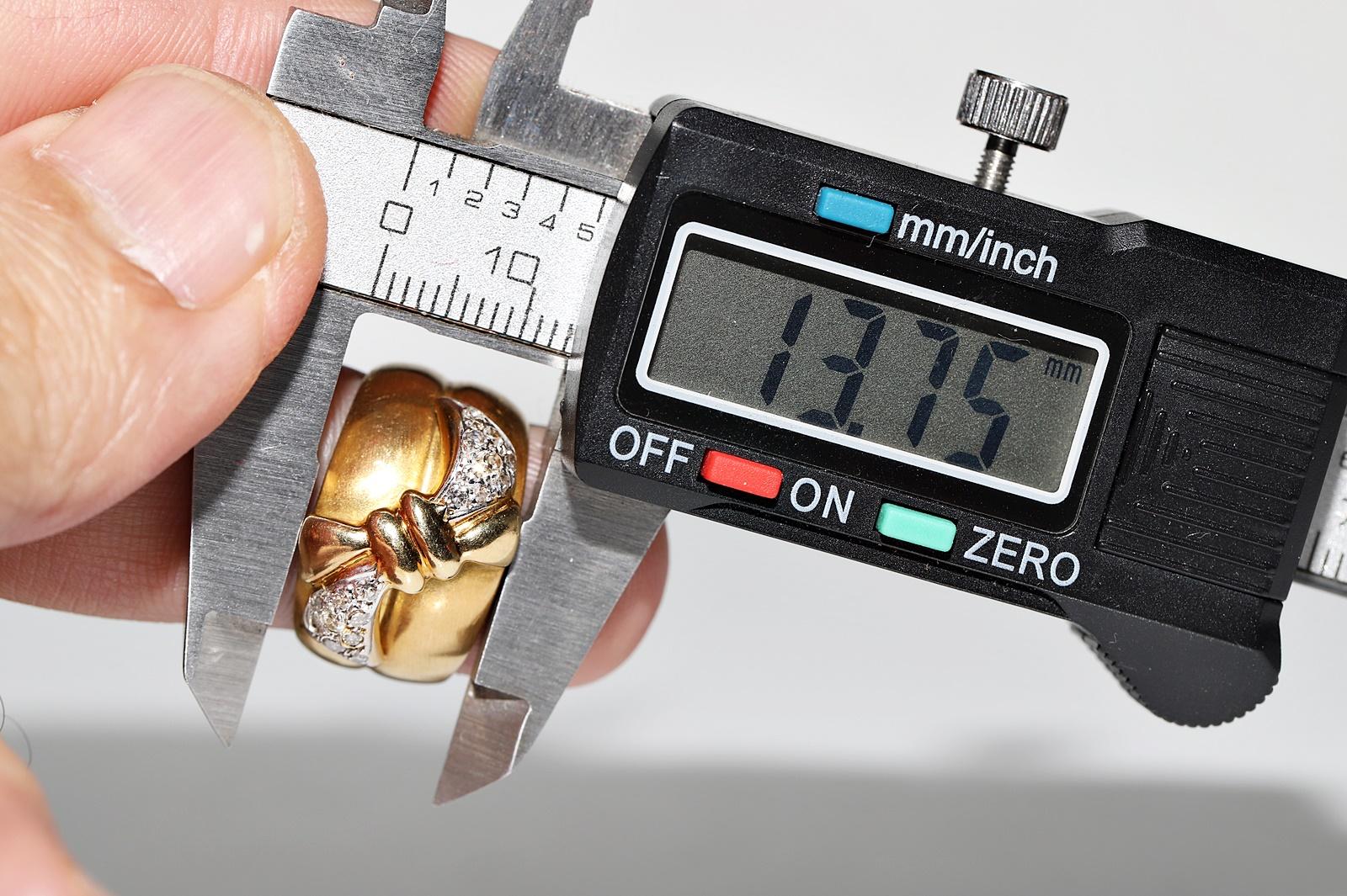 Anello forte in oro 18k con diamanti naturali decorati, CIRCA ANNI 70 in vendita 6