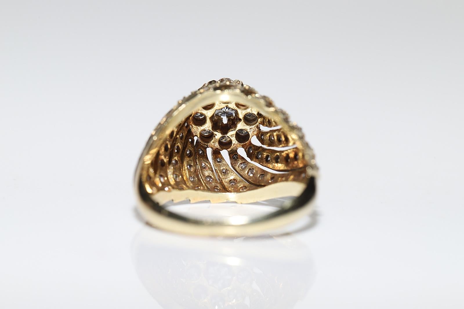 Anello forte in oro 18k con diamanti naturali decorati, CIRCA ANNI 70 in vendita 7