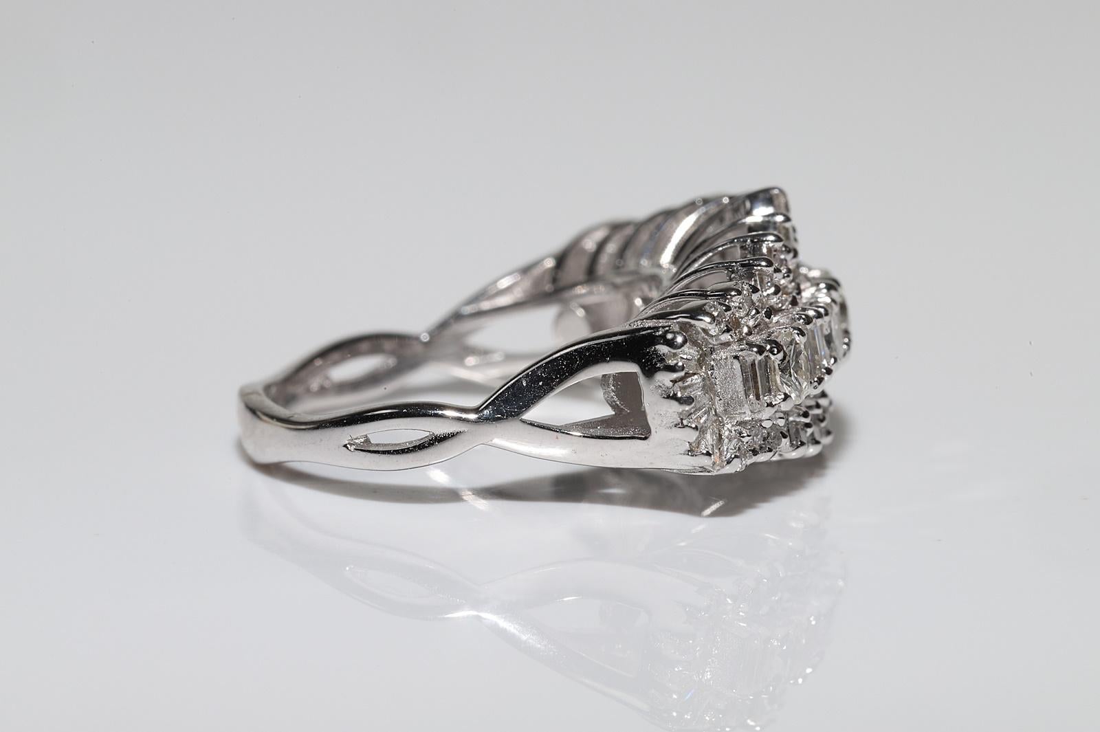 Anello forte in oro 18k con diamanti naturali decorati, CIRCA ANNI 70 in vendita 9