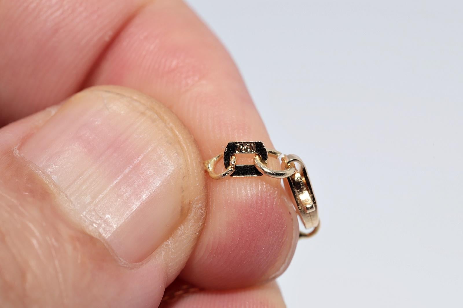 Vintage CIRCA 1970s 18k Gold Natürlicher Altschliff Diamant Solitär Anhänger Halskette im Angebot 7