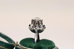 Vintage Circa 1970s 18k Gold Natural Rose Cut Diamond Solitaire Ring