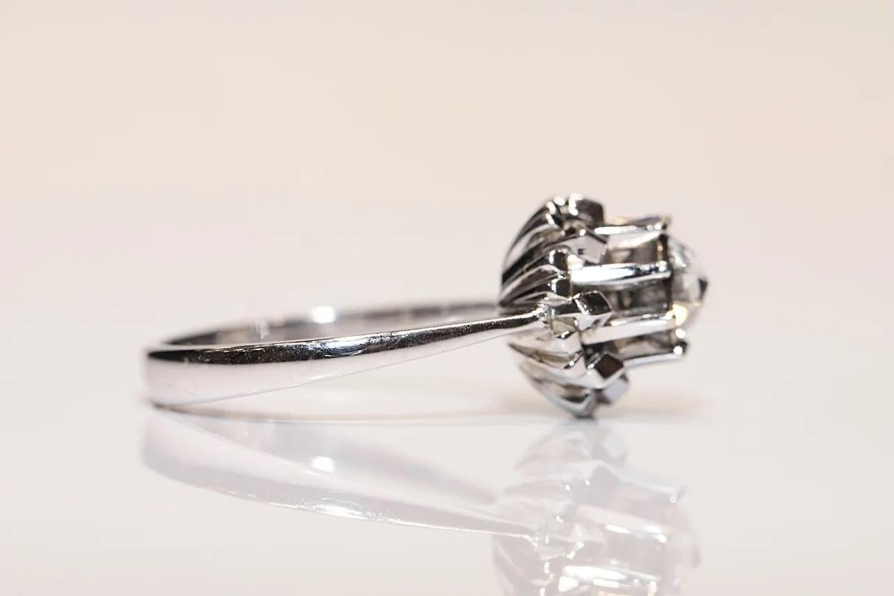 Vintage Solitär-Ring, Vintage, ca. 1970er Jahre, 18 Karat Gold, natürlicher Diamant im Rosenschliff Damen im Angebot