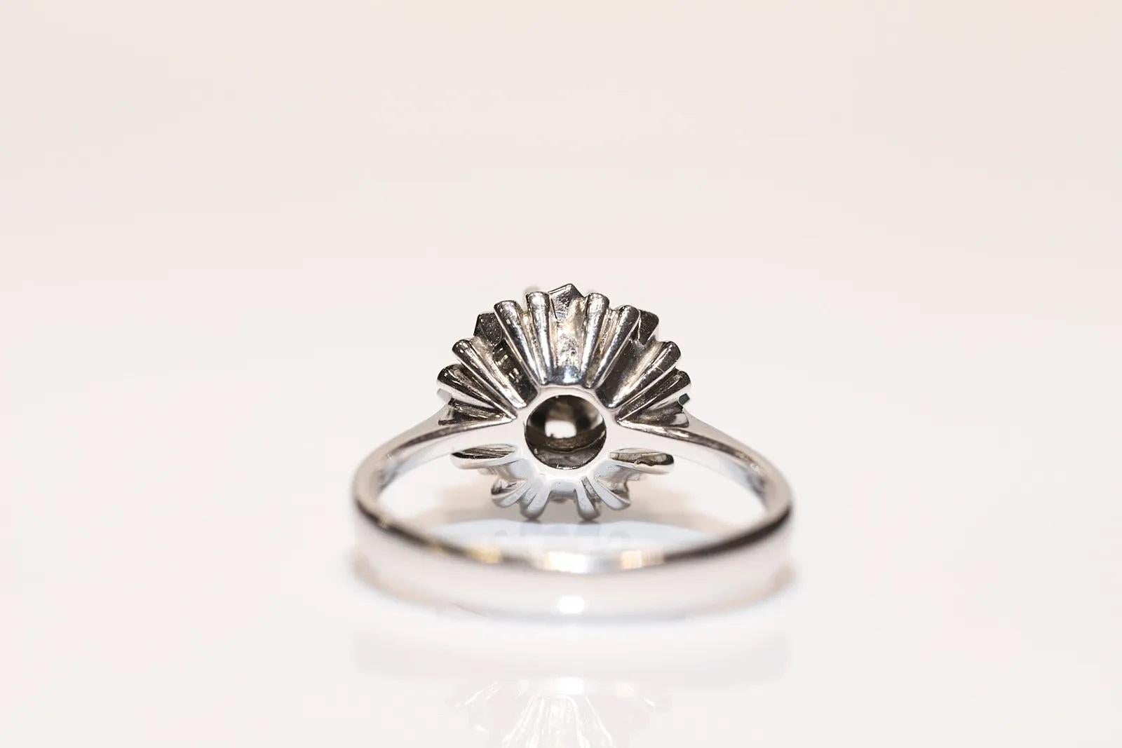 Vintage Solitär-Ring, Vintage, ca. 1970er Jahre, 18 Karat Gold, natürlicher Diamant im Rosenschliff im Angebot 1