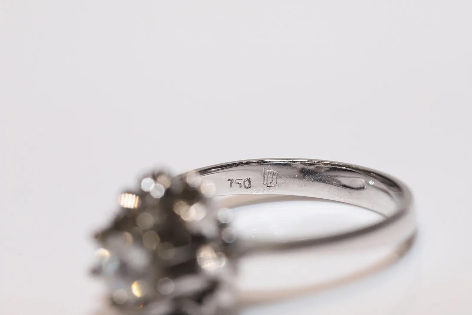 Vintage Solitär-Ring, Vintage, ca. 1970er Jahre, 18 Karat Gold, natürlicher Diamant im Rosenschliff im Angebot 2