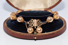 Vintage Circa 1970s 18k Handcrafted Ball Design Bracelet