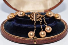 Vintage Circa 1970s 18k Handcrafted Ball Design Bracelet