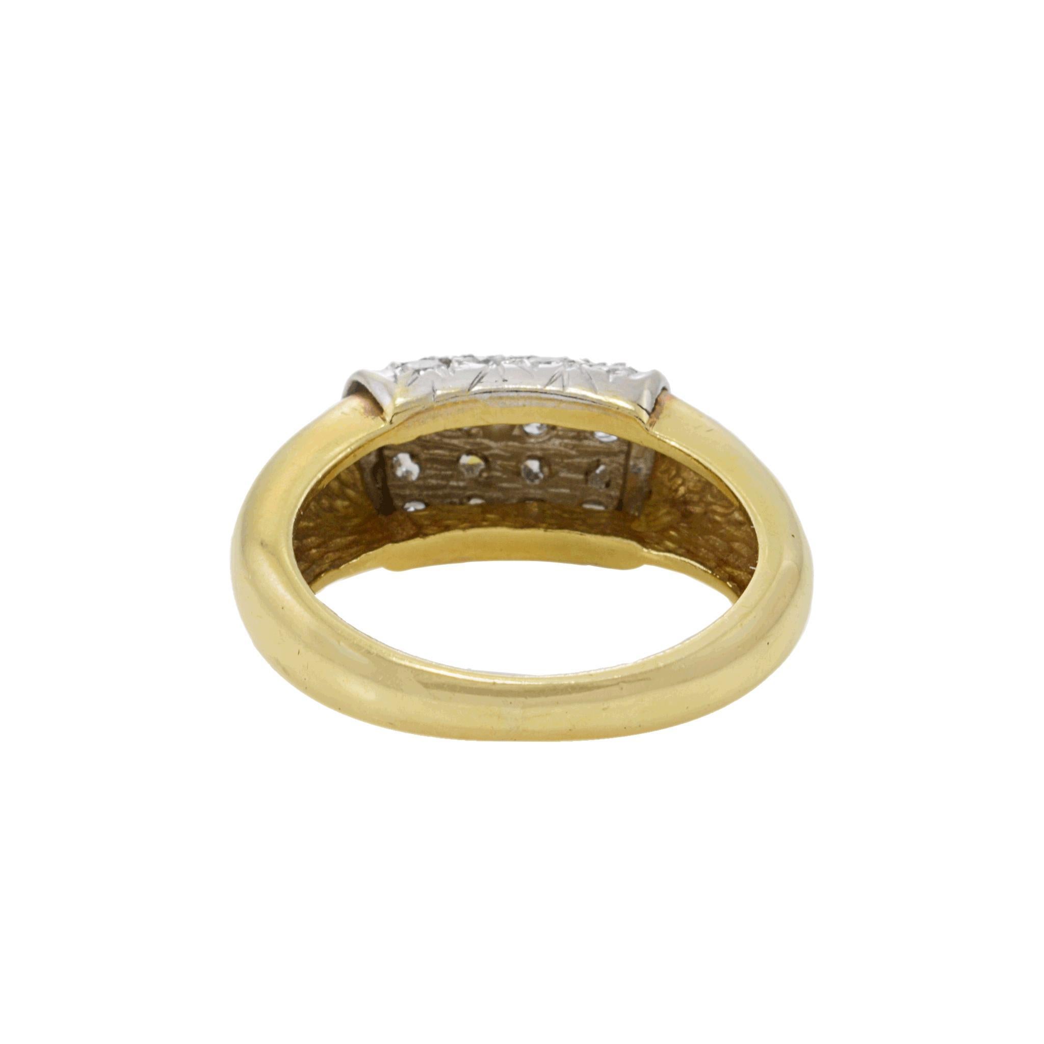 Vintage Circa Vintage 1970 Bague à barre en or jaune 18KT avec diamant en vente 2