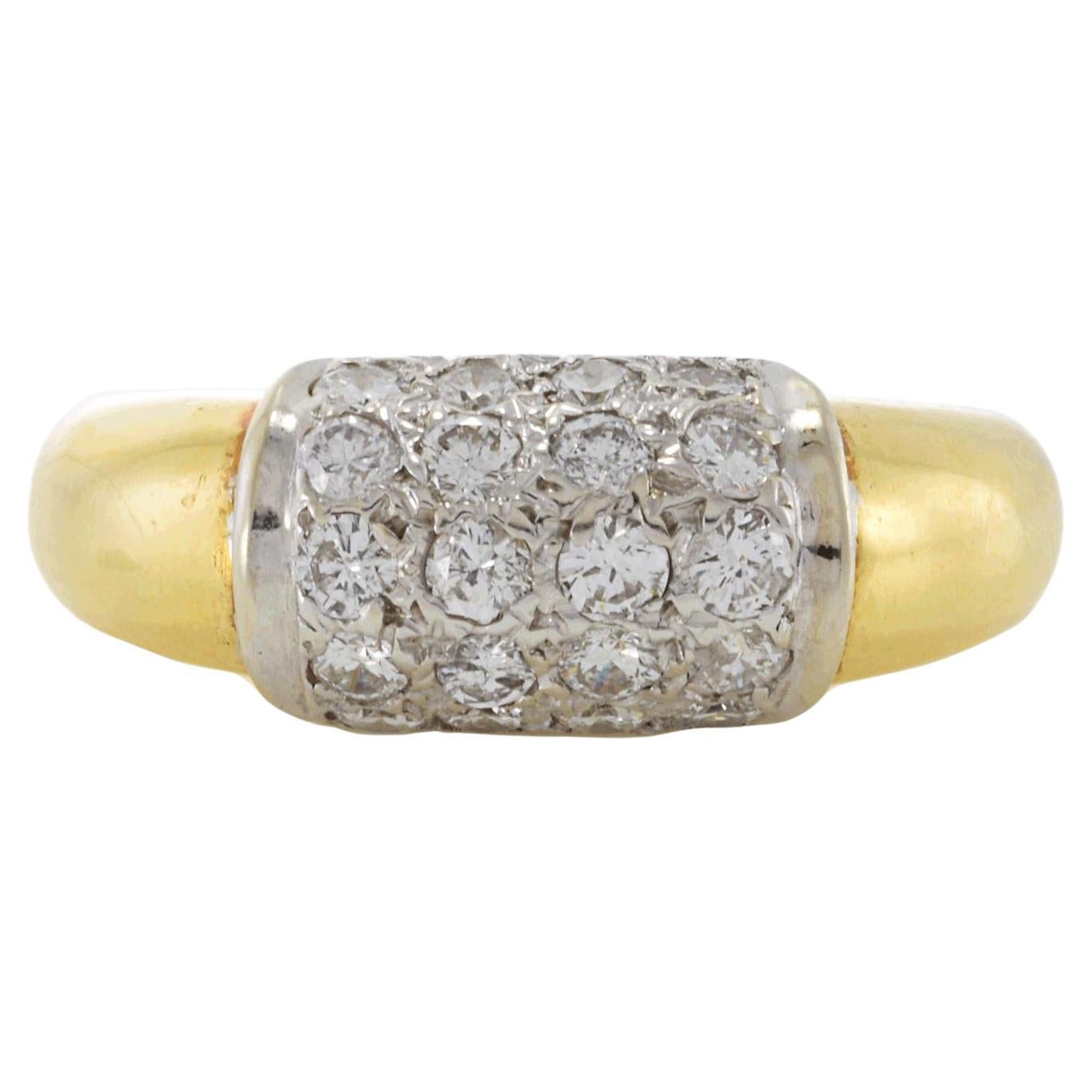 Vintage Circa 1970s 18KT Yellow Gold Diamond Bar Ring