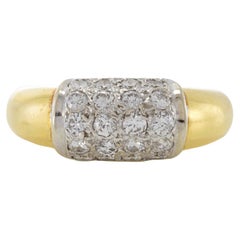 Vintage Circa 1970er Jahre 18KT Gelbgold Diamant-Bar-Ring