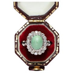 Bague vintage des années 1970 en or 8 carats décorée de diamants naturels et de turquoises 