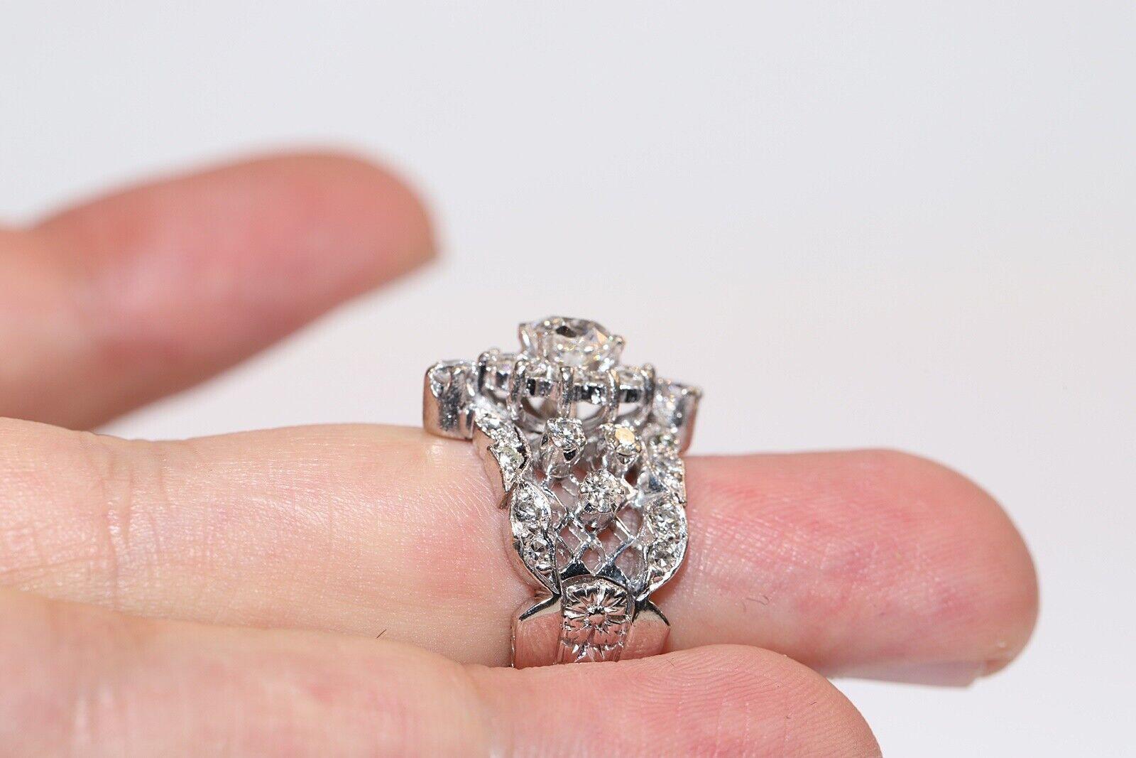 Vintage Circa 1970s 8k Gold Natural Diamond Decorated Rİng  For Sale 5