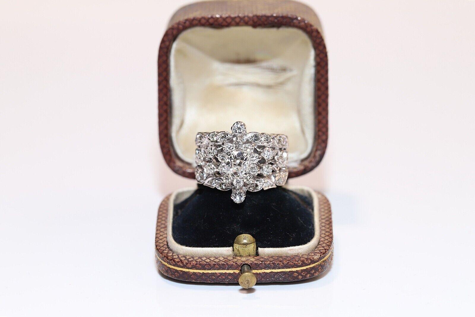 Vintage CIRCA 1970s 8k Gold Natürlicher Diamant Dekoriert Rİng  im Angebot 7