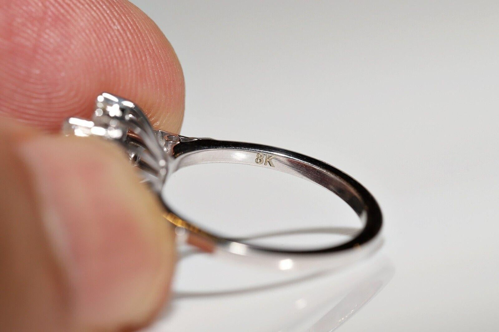 Vintage Circa 1970er Jahre 8k Gold Natürlicher Diamant Dekorierter Vintage-Ring Damen im Angebot