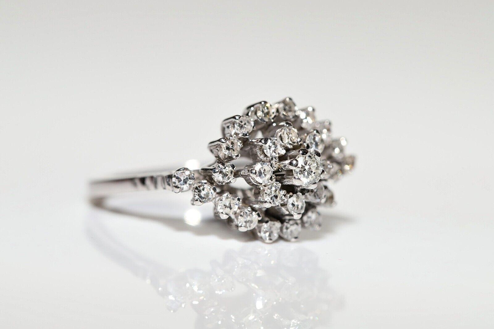 Vintage Circa 1970er Jahre 8k Gold Natürlicher Diamant Dekorierter Vintage-Ring im Angebot 2